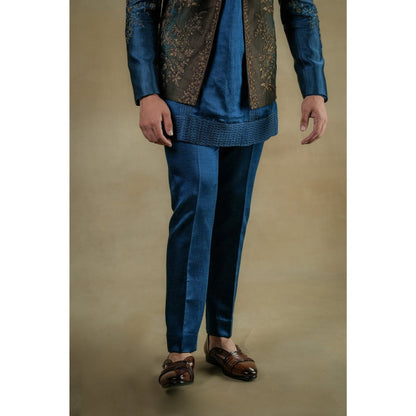 Jatin Malik Teal Ombre Short Kurta (Set of 2)