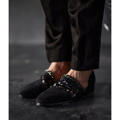 Jatin Malik Dire Black Tuxedo Blazer with Shirt & Trouser (Set of 3)