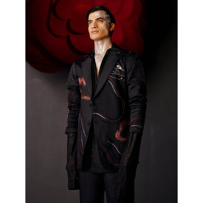 Jatin Malik Poster Blazer with Shirt & Trouser (Set of 3)