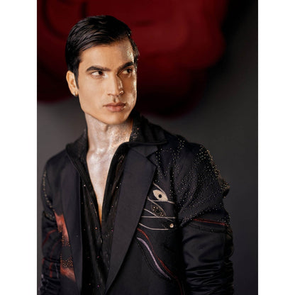 Jatin Malik Poster Blazer with Shirt & Trouser (Set of 3)