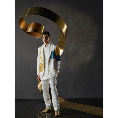 Jatin Malik Petals Gala Blazer with Shirt & Trouser (Set of 3)