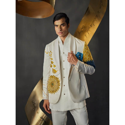 Jatin Malik Petals Gala Blazer with Shirt & Trouser (Set of 3)