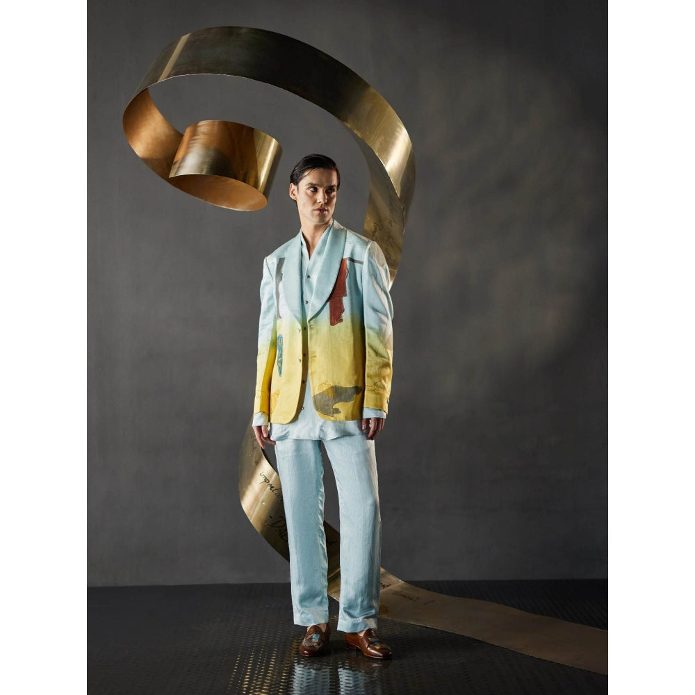 Jatin Malik The Melting Clocks Blazer with Shirt & Trouser (Set of 3)