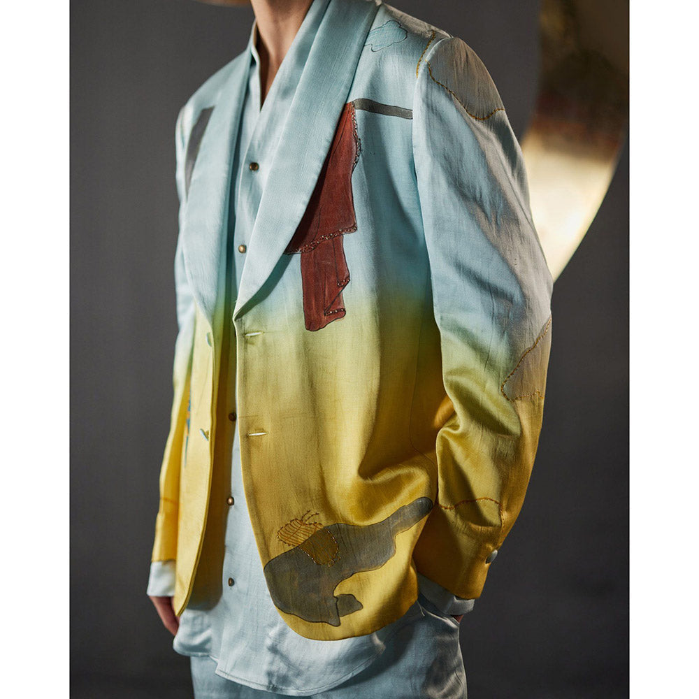 Jatin Malik The Melting Clocks Blazer with Shirt & Trouser (Set of 3)