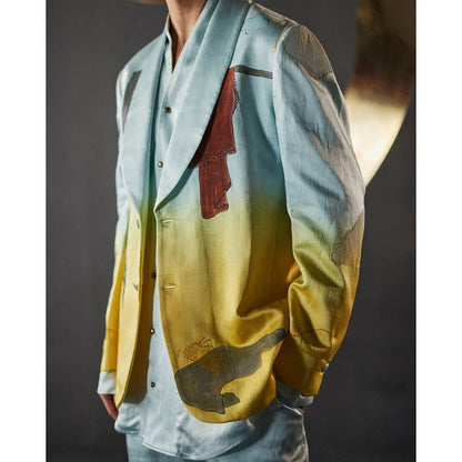 Jatin Malik The Melting Clocks Blazer with Shirt & Trouser (Set of 3)