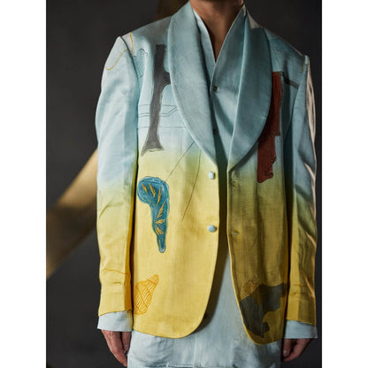 Jatin Malik The Melting Clocks Blazer with Shirt & Trouser (Set of 3)