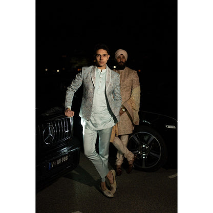 Jatin Malik Iris Bloom Short Jacket with Kurta and Trouser (Set of 3)