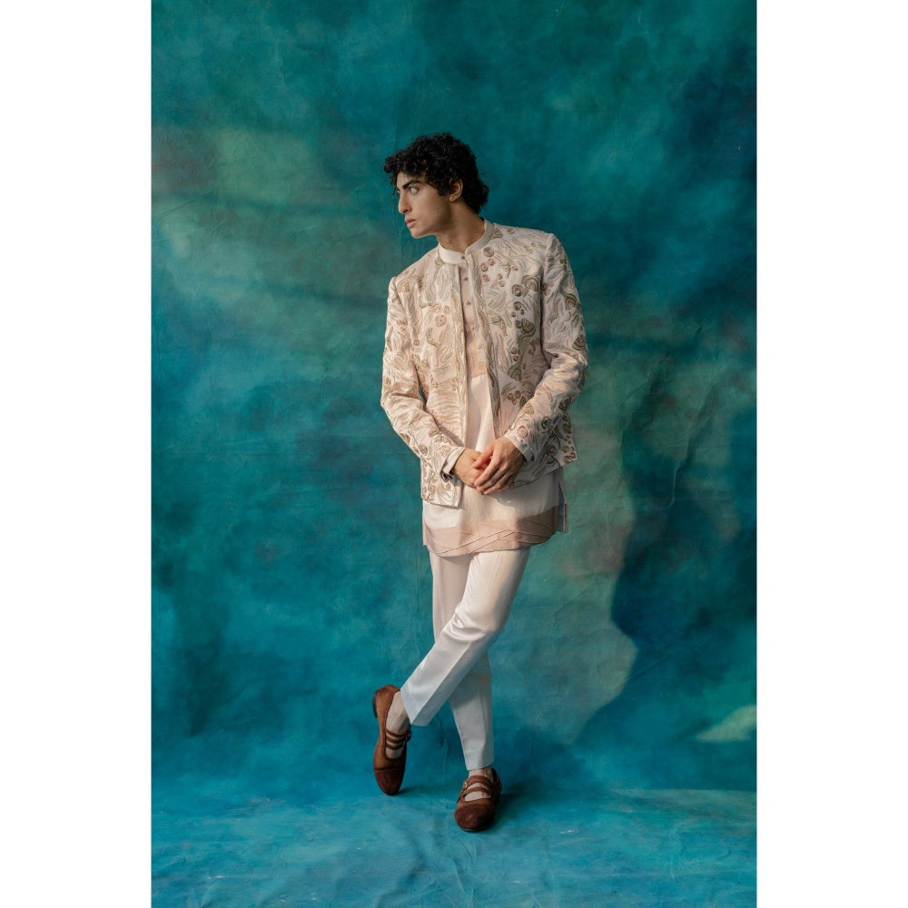 Jatin Malik Springtime Short Jacket with Kurta and Trouser (Set of 3)
