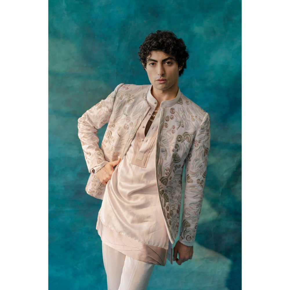 Jatin Malik Springtime Short Jacket with Kurta and Trouser (Set of 3)