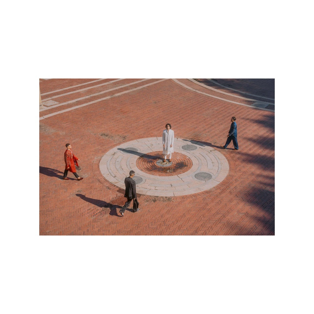 Jatin Malik Whisper Sherwani Kurta with Churidar and Stole & Kamar Band (Set of 5)