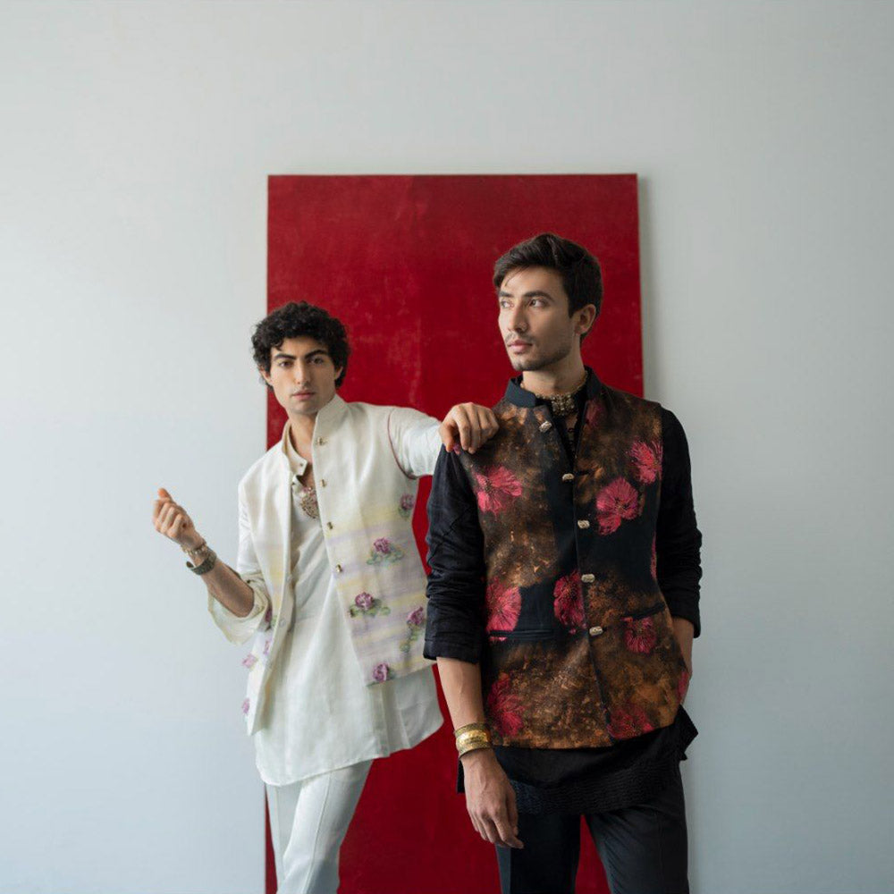 Jatin Malik The Giverny Nehru Jacket with Kurta and Trouser (Set of 3)