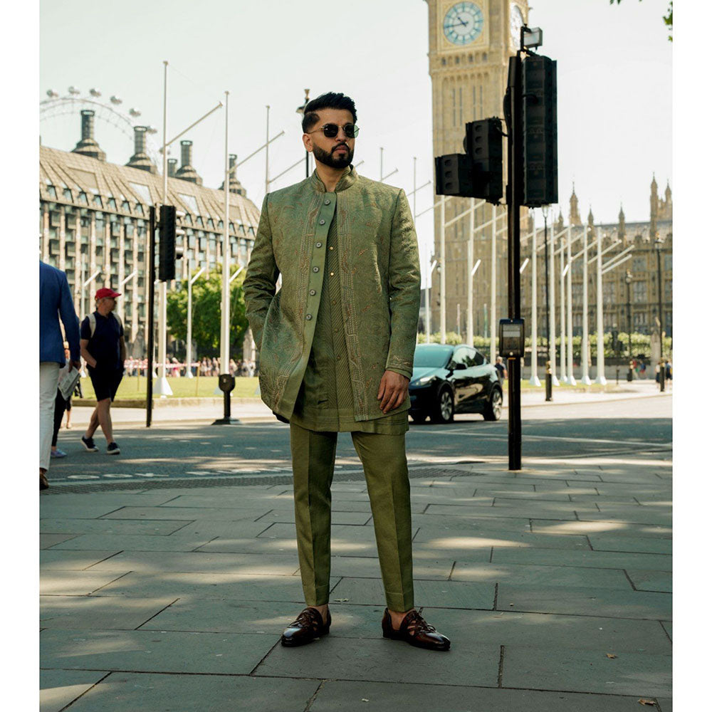 Jatin Malik The Sage Bandhgala with Kurta and Trouser (Set of 3)