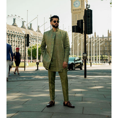 Jatin Malik The Sage Bandhgala with Kurta and Trouser (Set of 3)