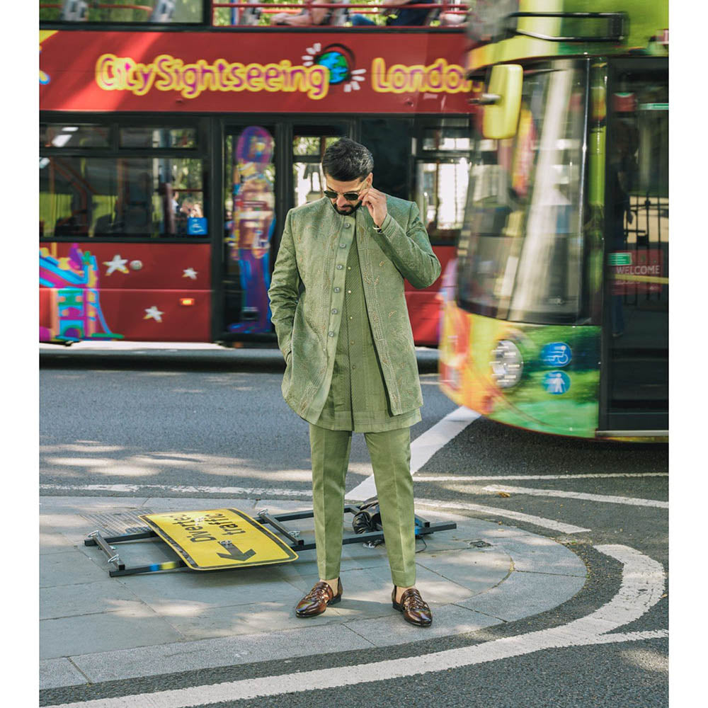 Jatin Malik The Sage Bandhgala with Kurta and Trouser (Set of 3)