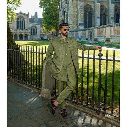 Jatin Malik The Sage Bandhgala with Kurta and Trouser (Set of 3)