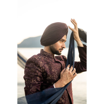 Jatin Malik Jewel Orchid Bandhgala with Kurta and Trouser (Set of 3)