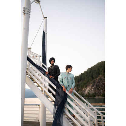 Jatin Malik Iris Achkan Sherwani with Trouser (Set of 2)