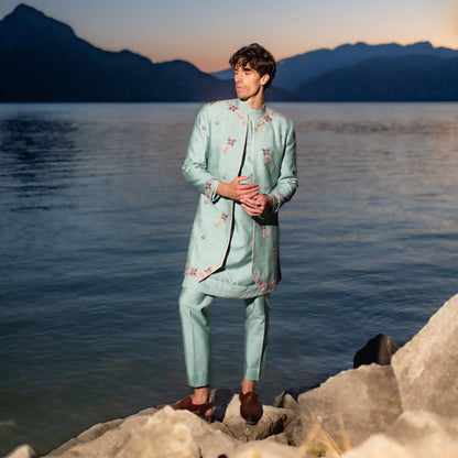 Jatin Malik Felicia Contemporary Jacket with Kurta and Trouser (Set of 3)