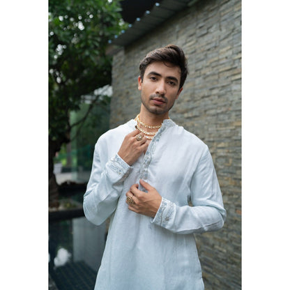 Jatin Malik Arctic Bloom Kurta with Trouser (Set of 2)