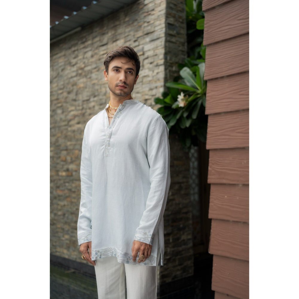 Jatin Malik Arctic Bloom Kurta with Trouser (Set of 2)