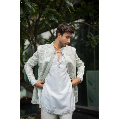 Jatin Malik Arctic Bloom Kurta with Trouser (Set of 2)