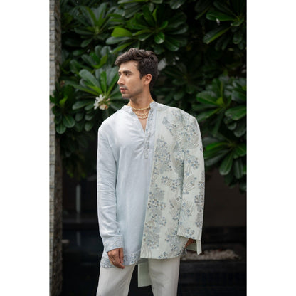 Jatin Malik Arctic Bloom Kurta with Trouser (Set of 2)