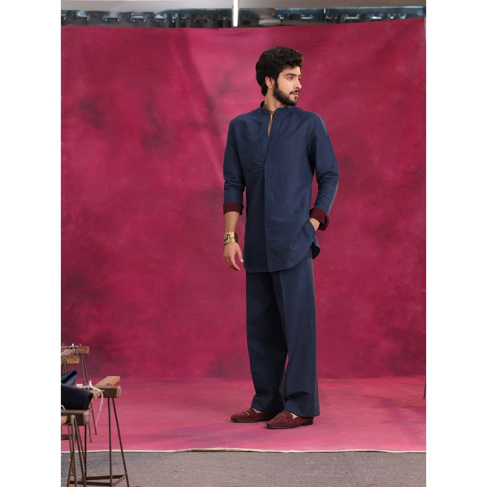 Jatin Malik Midnight Ripple Jacket with Kurta and Trouser (Set of 3)