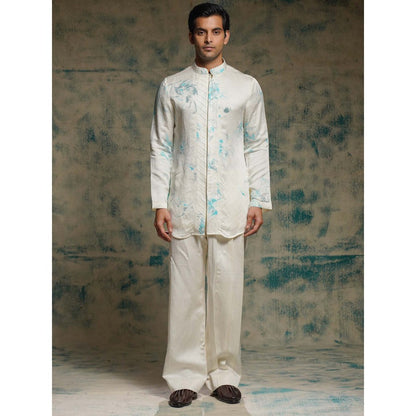 Jatin Malik Ivory Embroidered Short Jacket with Kurta and Dupatta