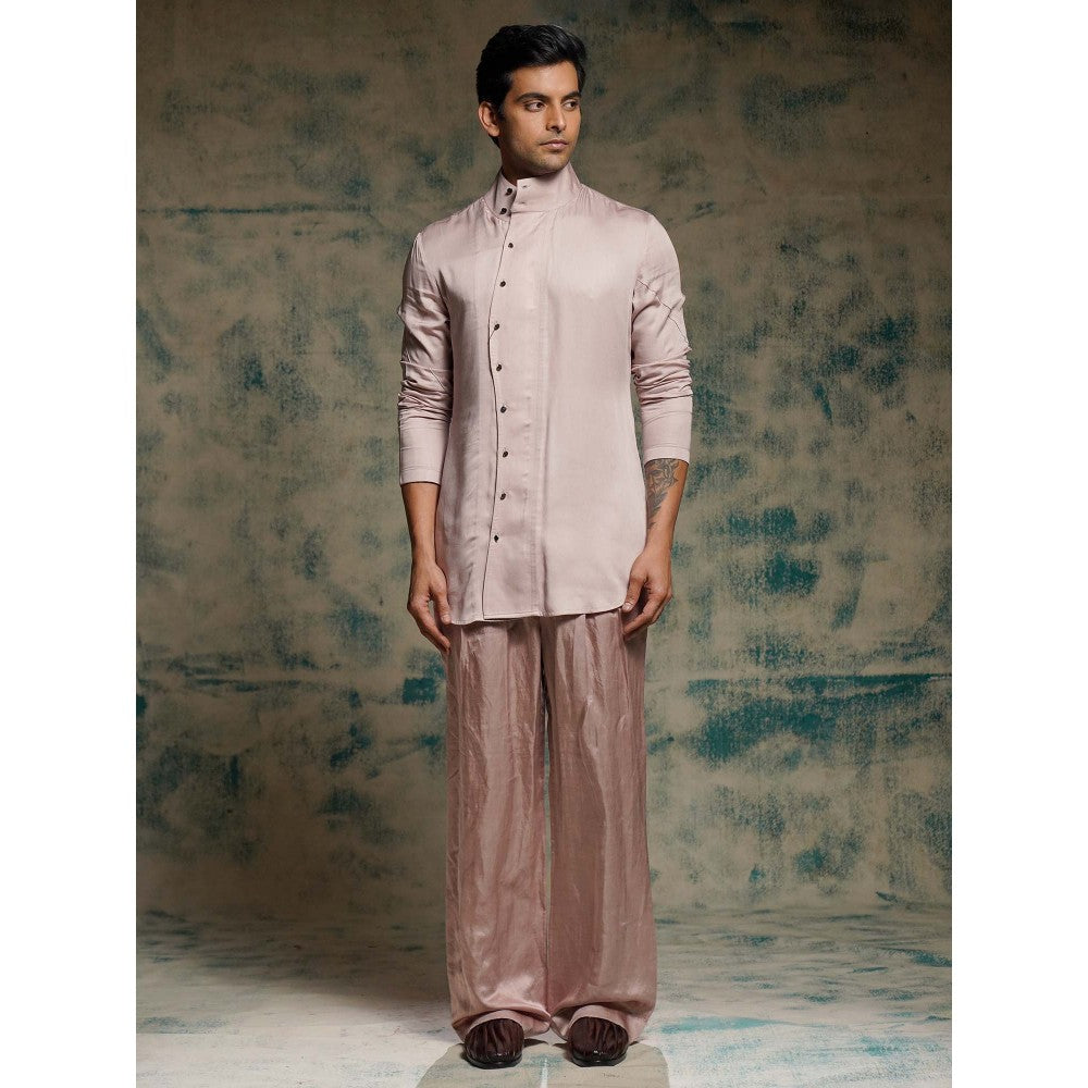 Jatin Malik Mauve Hand Embroidered Concept Blazer with Shirt and Trouser