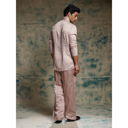 Jatin Malik Mauve Hand Embroidered Concept Blazer with Shirt and Trouser