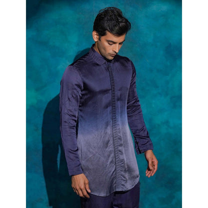 Jatin Malik Oceanic Purple Ombre Shirt with Trouser