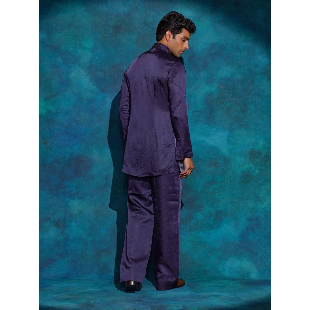 Jatin Malik Oceanic Purple Ombre Shirt with Trouser