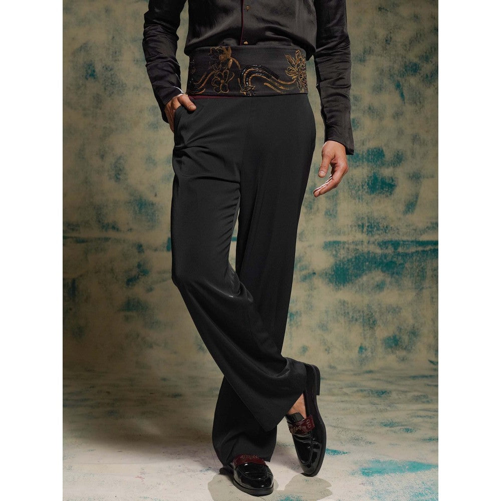 Jatin Malik Classic Black Shirt with Trouser and Belt