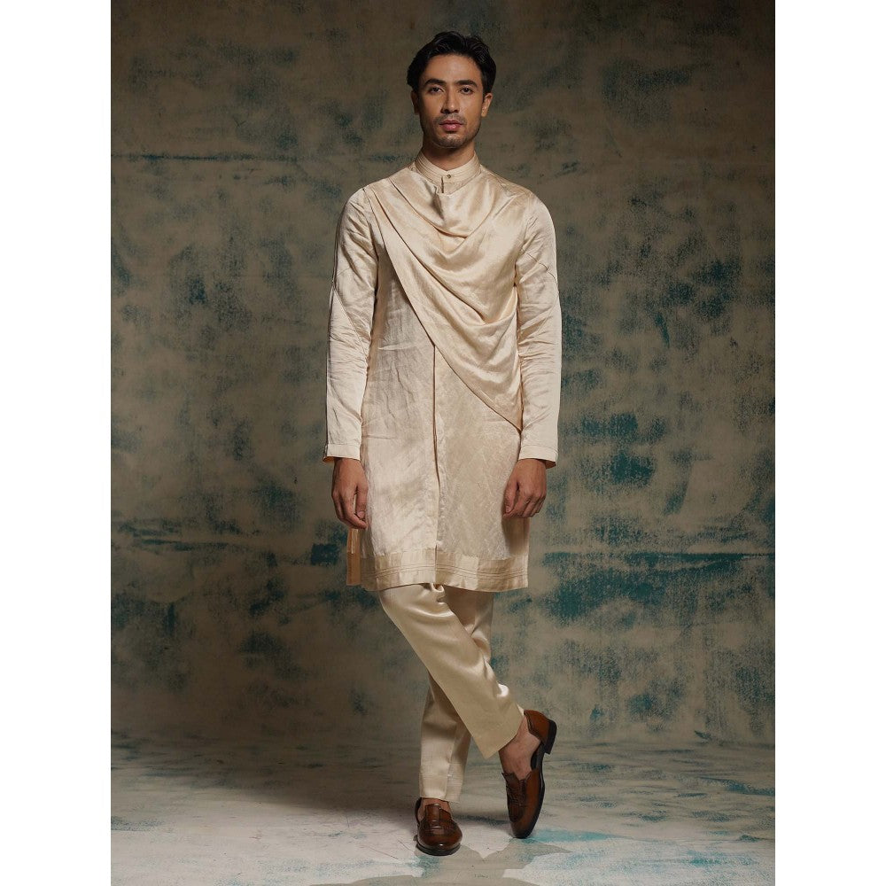 Jatin Malik Buttercream Long Kurta with Trouser