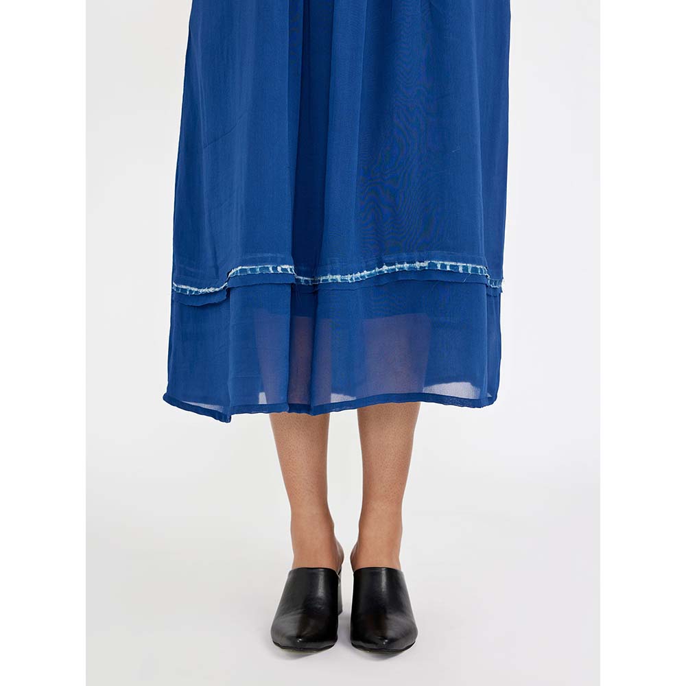 JAYATI GOENKA Blue Midie U-Yoke Dress