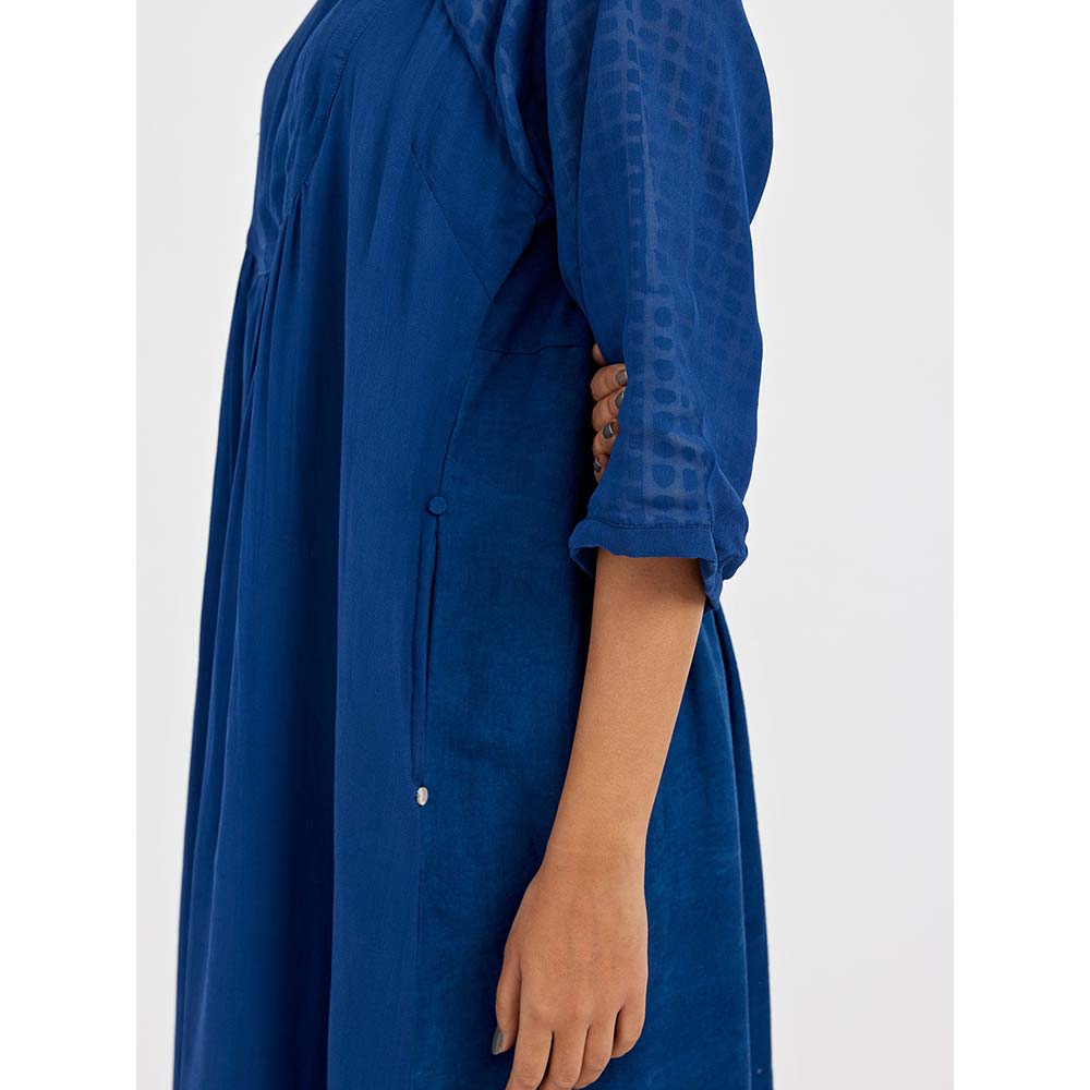 JAYATI GOENKA Blue Midie U-Yoke Dress