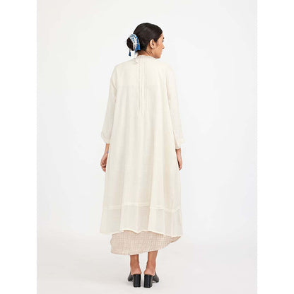JAYATI GOENKA White Dress with Solid Button Down (Set of 2)