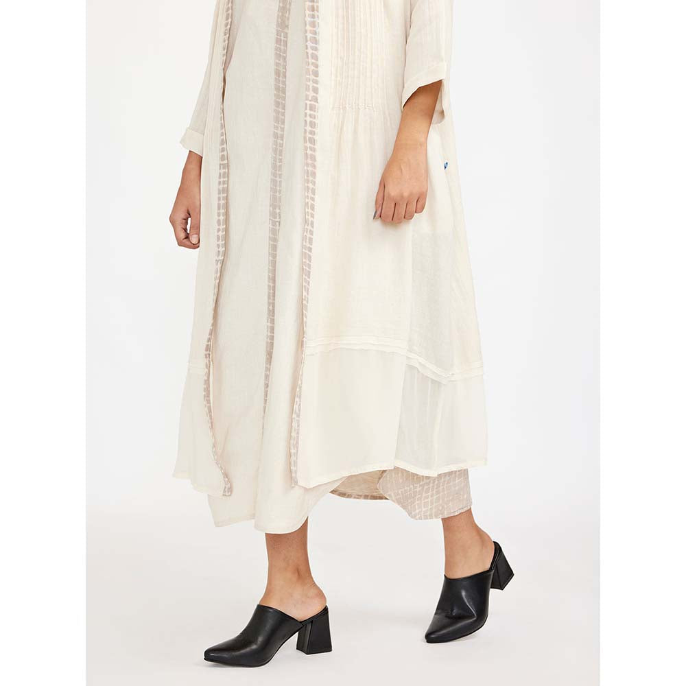 JAYATI GOENKA White Dress with Solid Button Down (Set of 2)