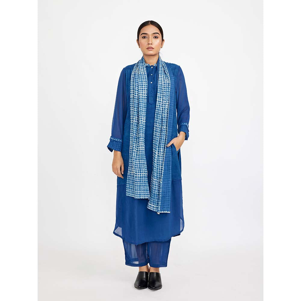 JAYATI GOENKA Blue Co-ord with Jg Signature Button Knot Detail (Set of 3)