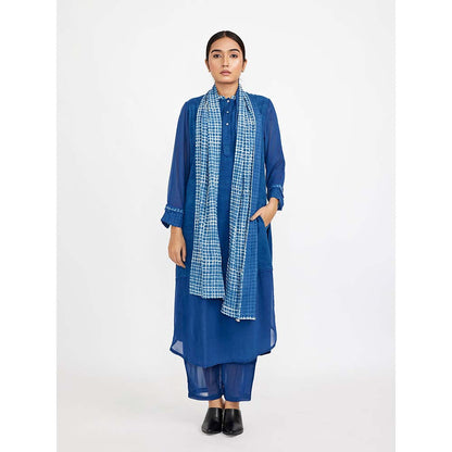 JAYATI GOENKA Blue Co-ord with Jg Signature Button Knot Detail (Set of 3)