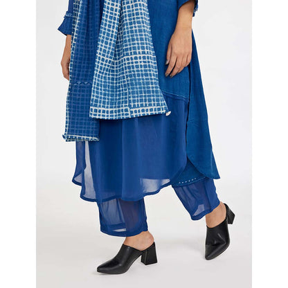 JAYATI GOENKA Blue Co-ord with Jg Signature Button Knot Detail (Set of 3)