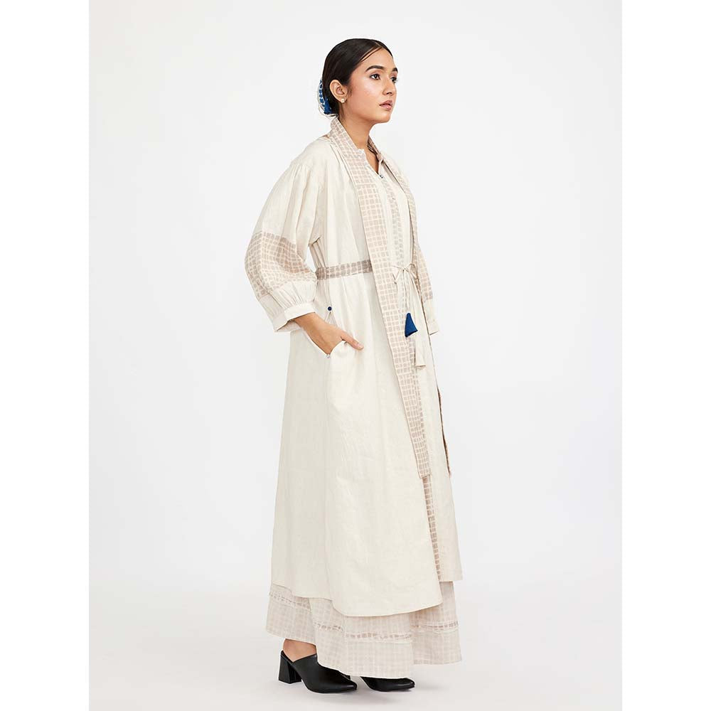 JAYATI GOENKA White Block Printed Checks (Set of 4)