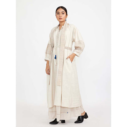 JAYATI GOENKA White Block Printed Checks (Set of 4)