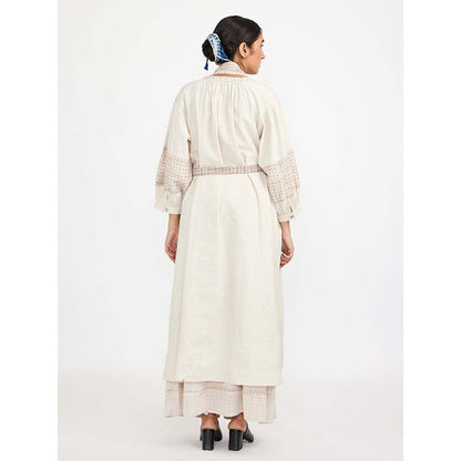 JAYATI GOENKA White Block Printed Checks (Set of 4)