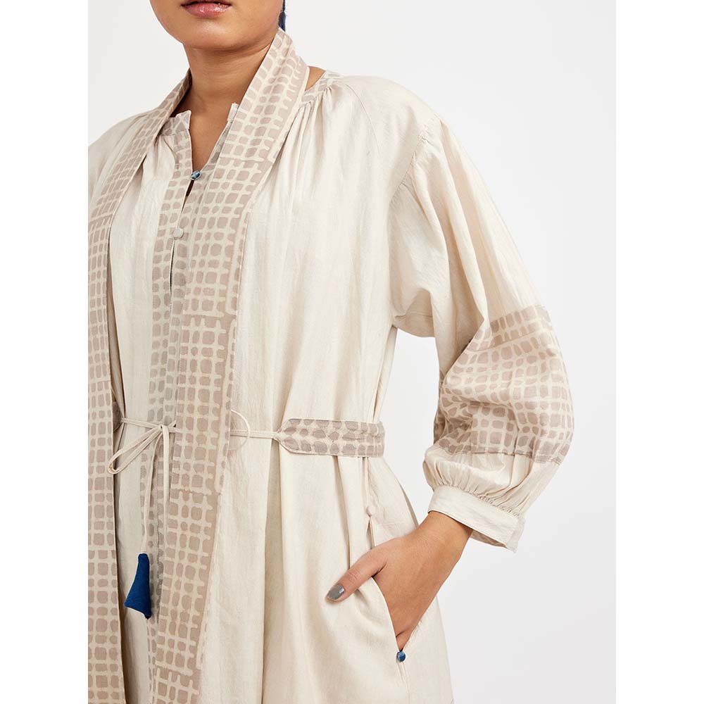 JAYATI GOENKA White Block Printed Checks (Set of 4)