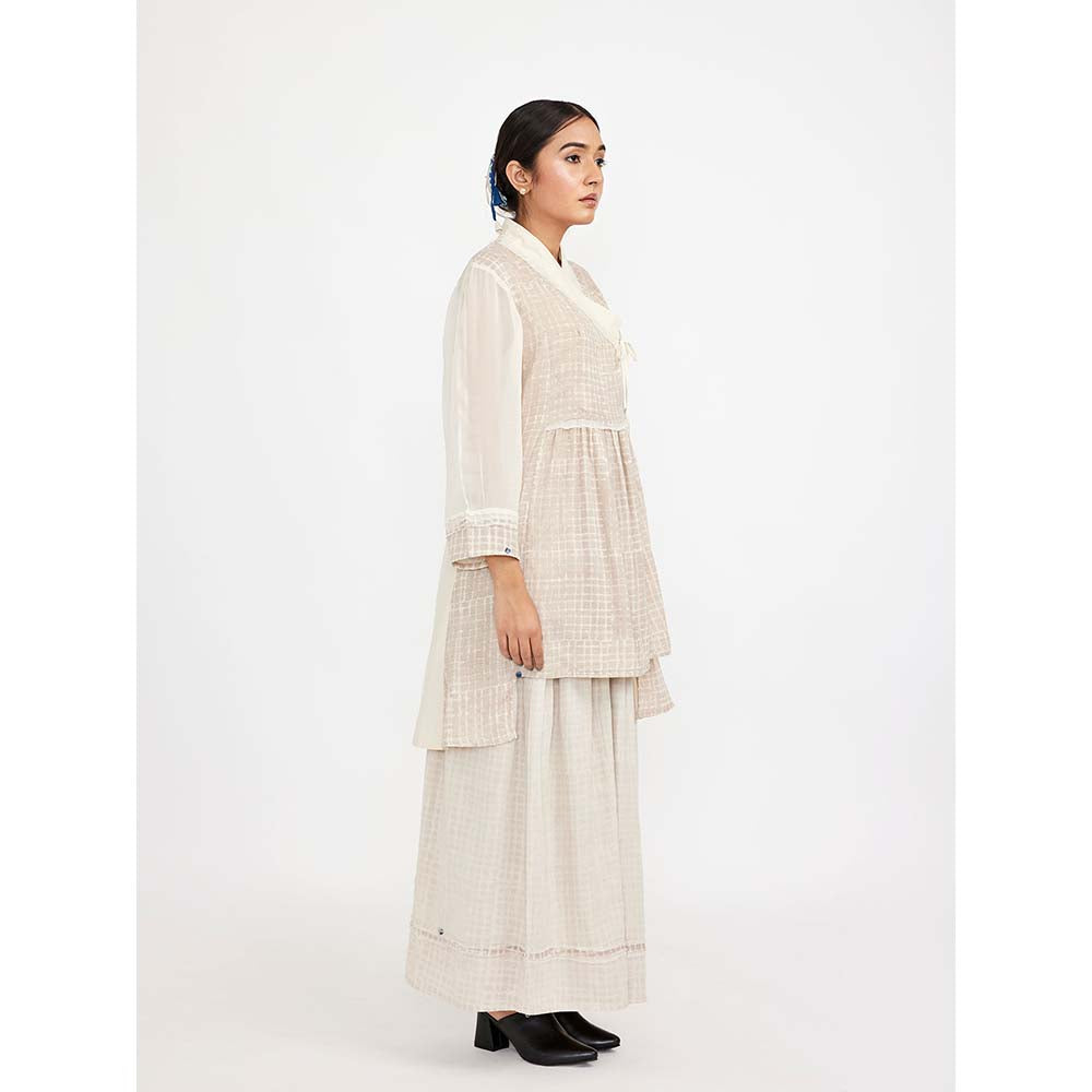 JAYATI GOENKA Beige Block Printed Co-ord (Set of 2)