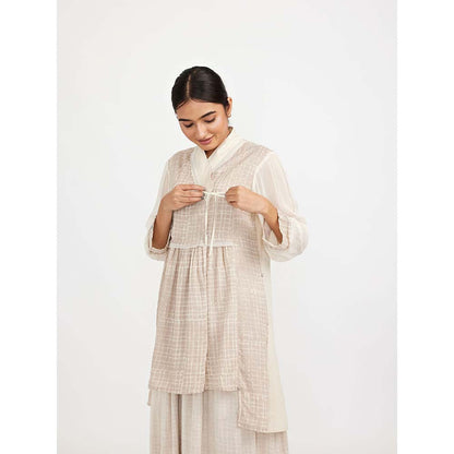 JAYATI GOENKA Beige Block Printed Co-ord (Set of 2)