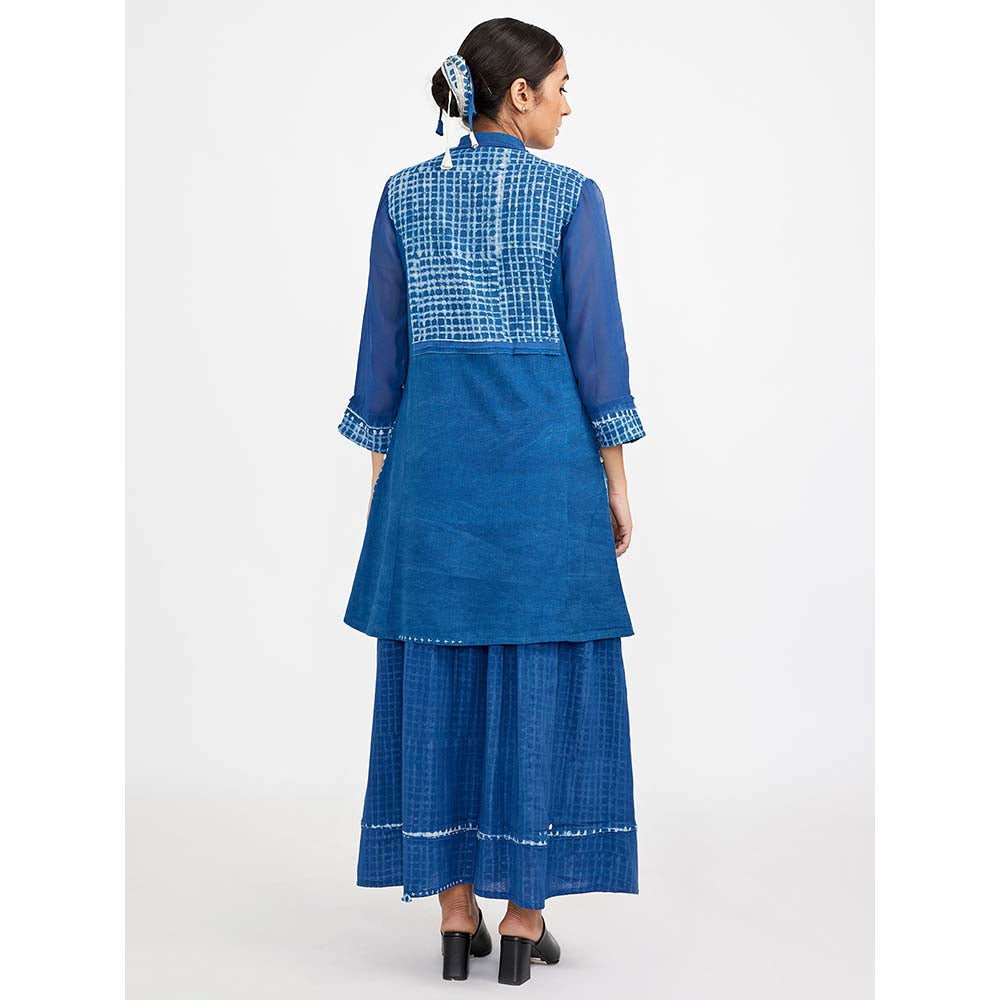JAYATI GOENKA Blue Block Printed Co-ord (Set of 2)