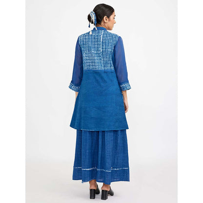 JAYATI GOENKA Blue Block Printed Co-ord (Set of 2)
