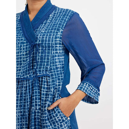 JAYATI GOENKA Blue Block Printed Co-ord (Set of 2)